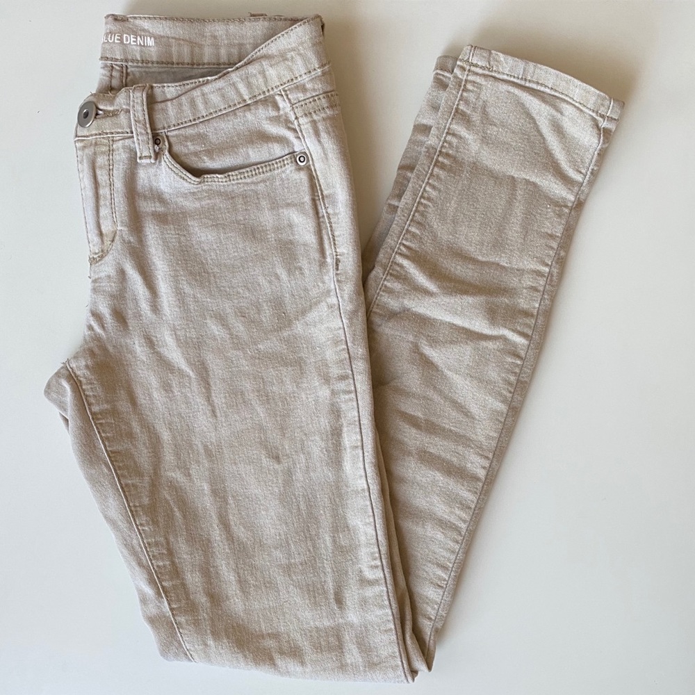 Red Blue Demin Jeans Kahki
